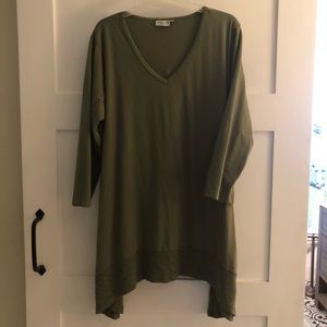 Prairie cotton olive green plus size tunic